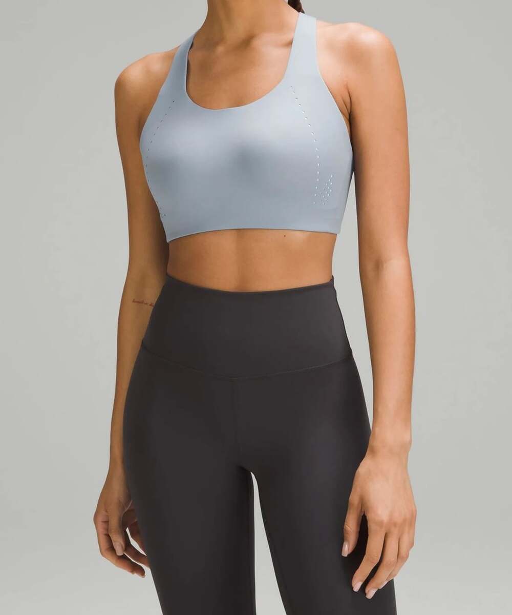 Lululemon Air Support Size 38D Chambray Gray High Support Racerback Sports Bra